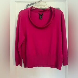 Sweater with silk cowl neck Barbie Pink!